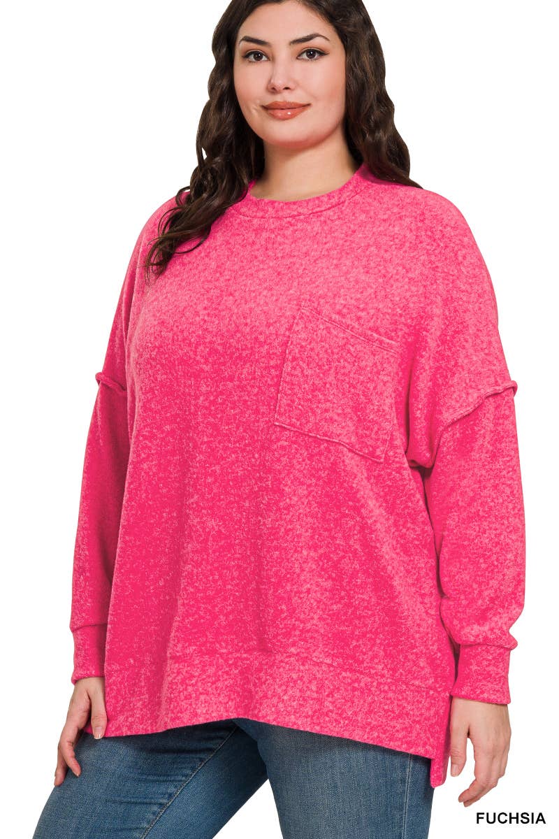 42POPS - Vente Pull en maille – femme - ..Plus Pull Oversize Mélangé Brossé8