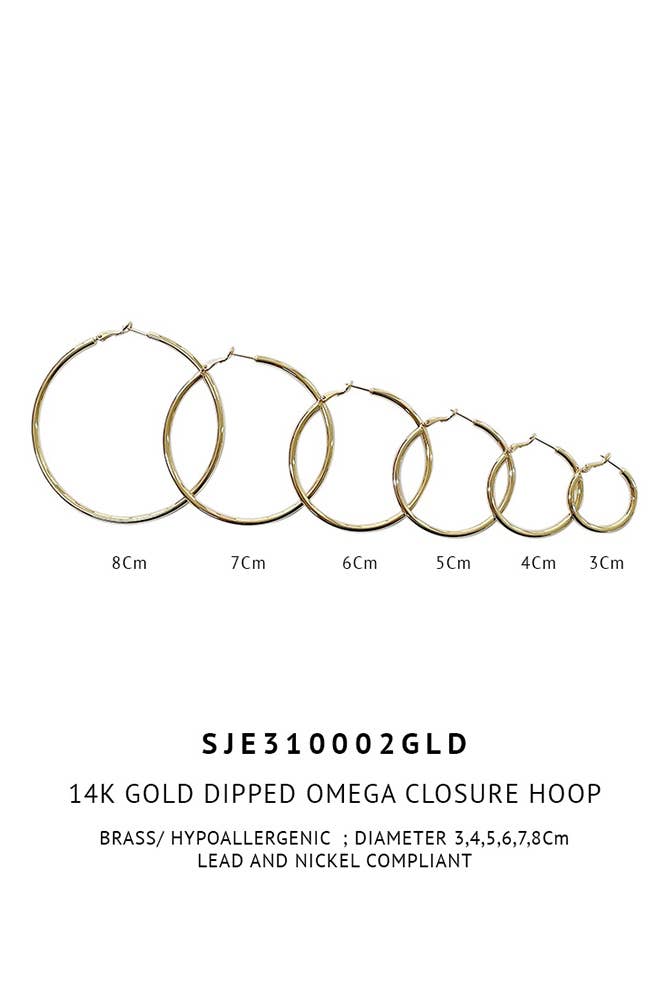 Hana – Engroshandel Hoops – 14K guld dyppet Omega lukning Hoop30