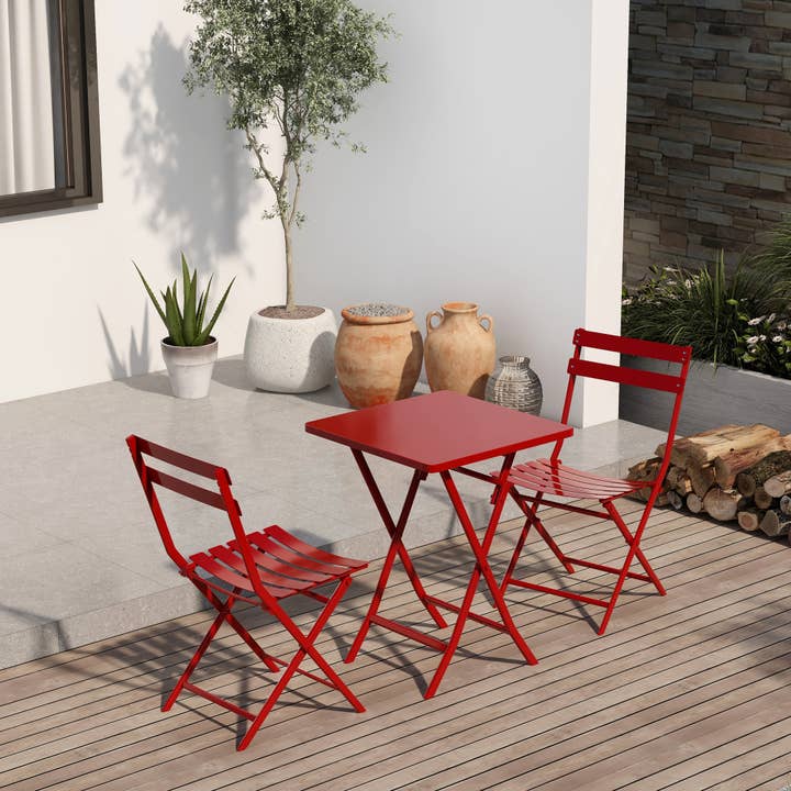 HOMYCASA DESIGN INC - Wholesale Patio Set - 3-Piece Patio Bistro Set, Round/Square, 4 Colors
