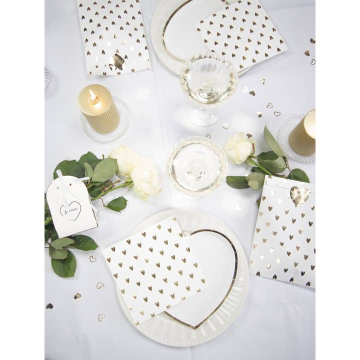 Tim&Puce Factory - Wholesale Disposable Napkin - GOLDEN HEART NAPKINS X 166