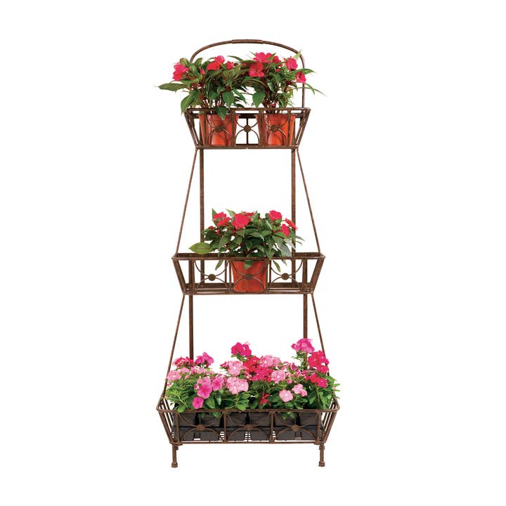 3 Basket Floor Planter for wholesale by Deer Park Ironworks