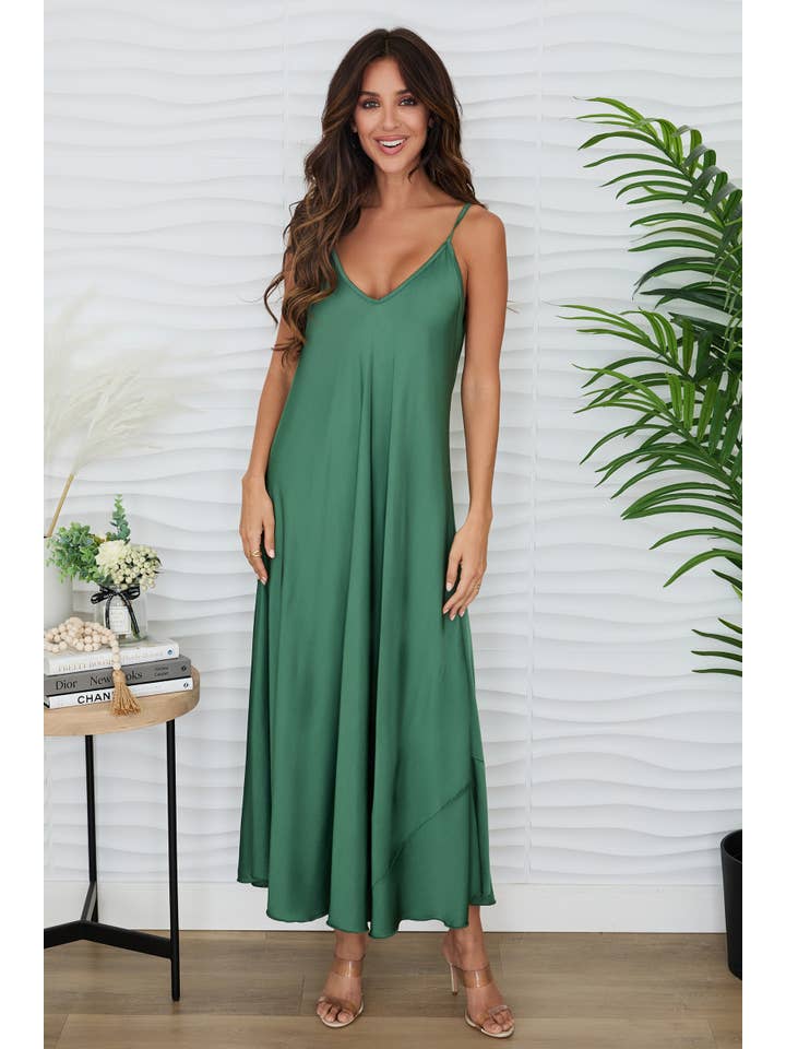 MILIO MILANO - Wholesale Dress - Women's - SOLID VISCOSE SLIP DRESS (21.1956/224021-SOLID)10