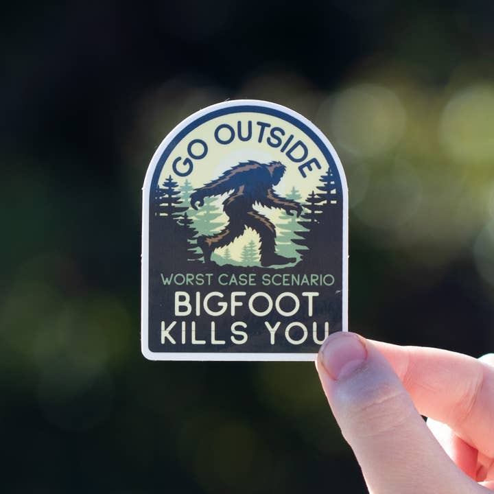 Squatchy - Wholesale Sticker - Go Outside, Worst Case Scenario Bigfoot Kills You Sticker