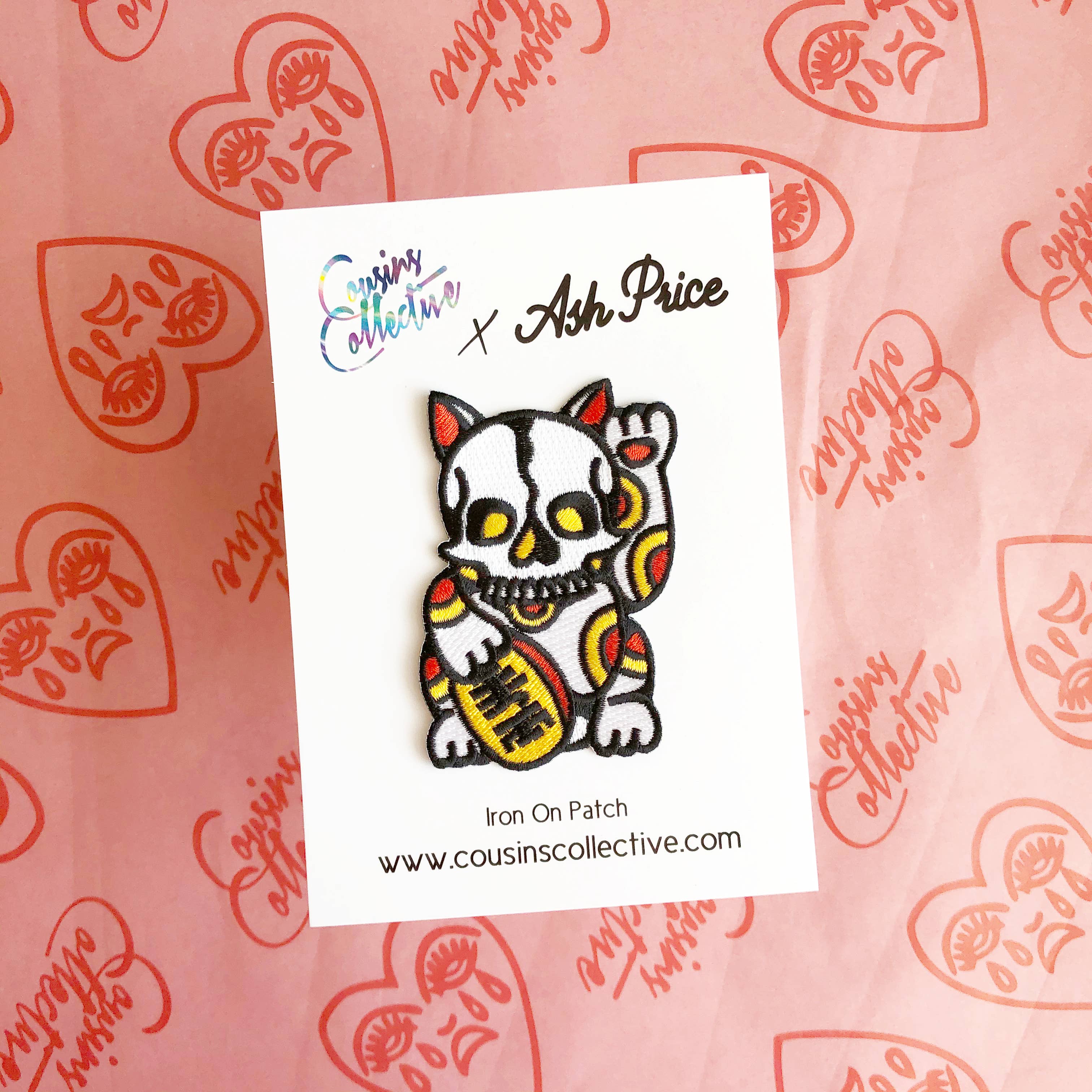 Cousins Collective - Wholesale Patch - Lucky Skull Cat Embroidered Patch1