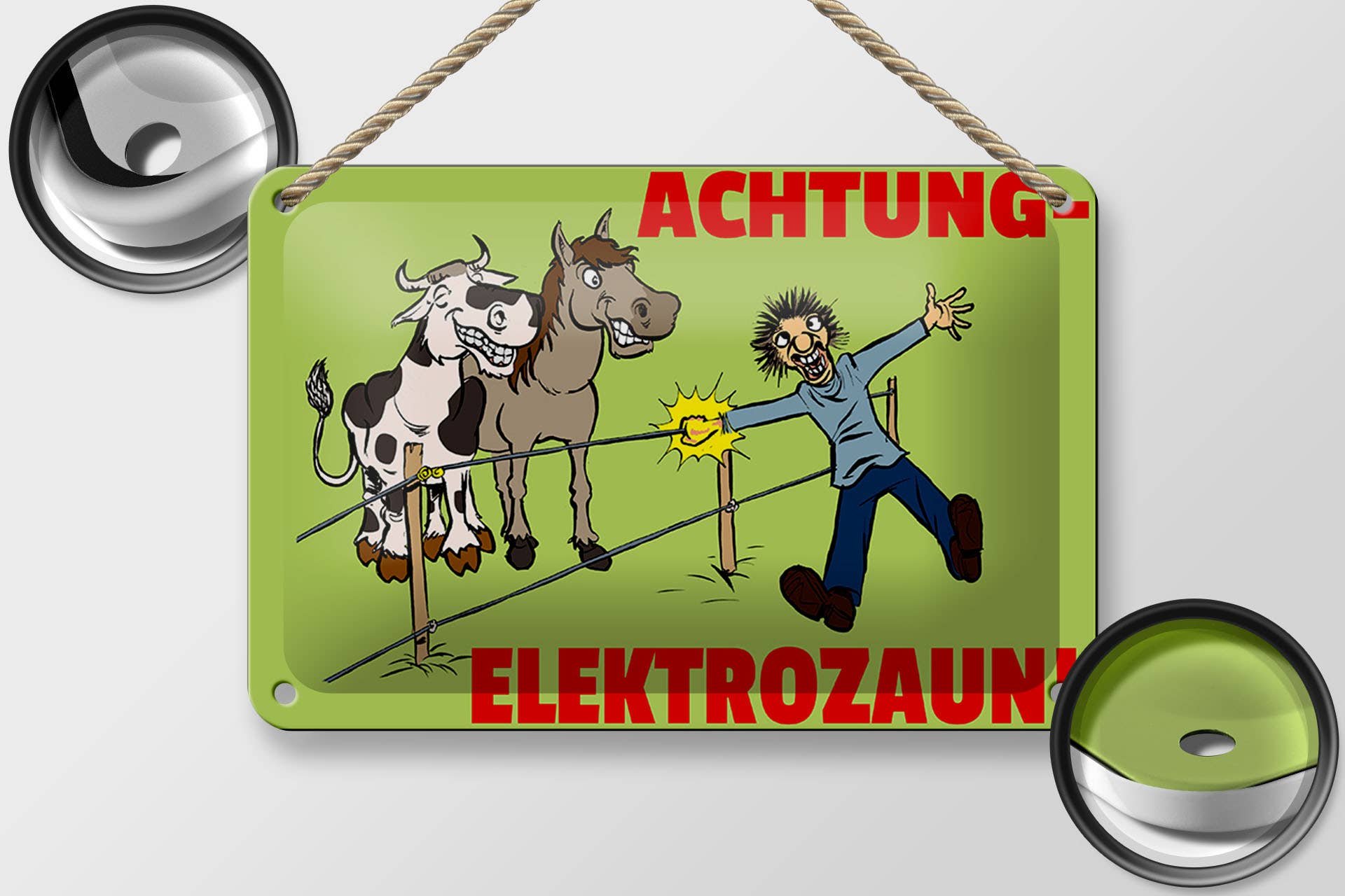 Femer - Wholesale Sign - Tin sign note 18x12cm Attention electric fence1