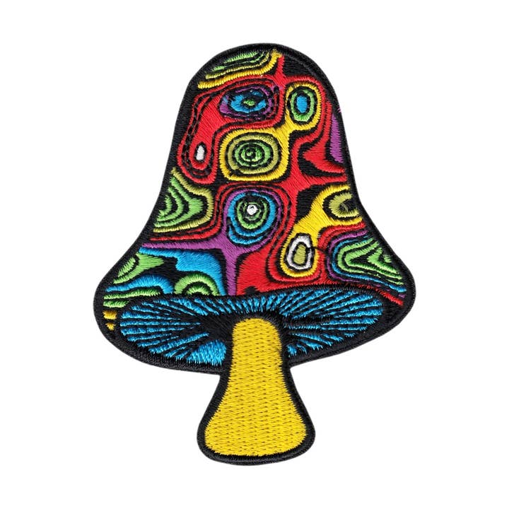 Patch - Mushroom - Psychedelic Tie Dye Hippy 1960s Vibes 3" for wholesale by Square Deal Recordings & Supplies