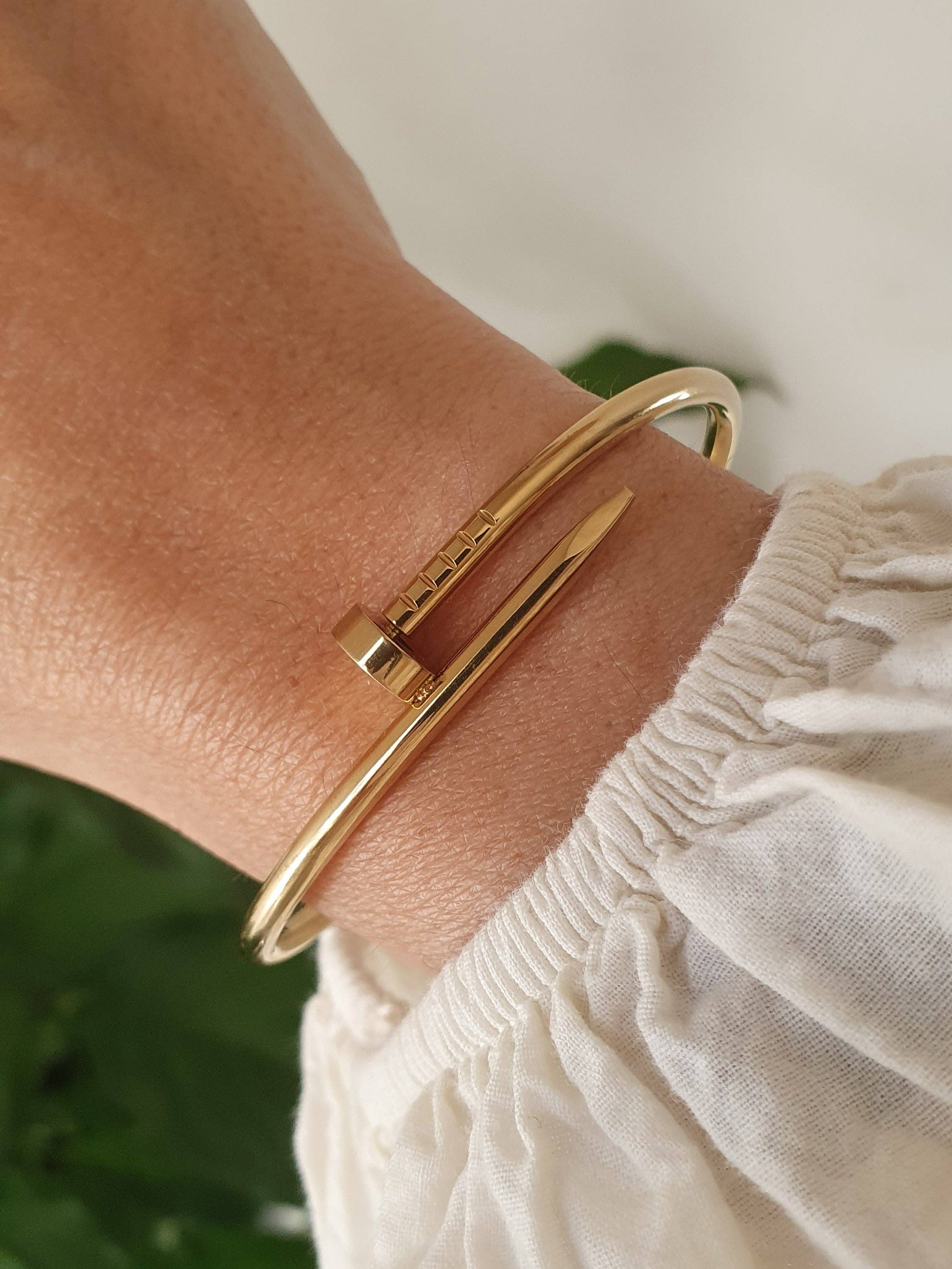 LAUVEA BOUTIQUE - Wholesale Cuff Bracelet - DALIA stud ring - gold/Size 16