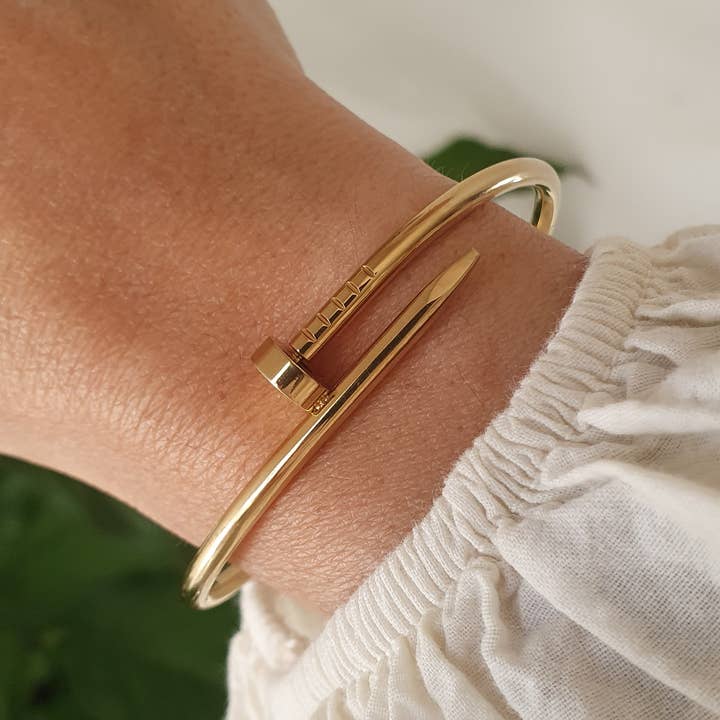 LAUVEA BOUTIQUE - Wholesale Cuff Bracelet - DALIA stud ring - gold/Size 16