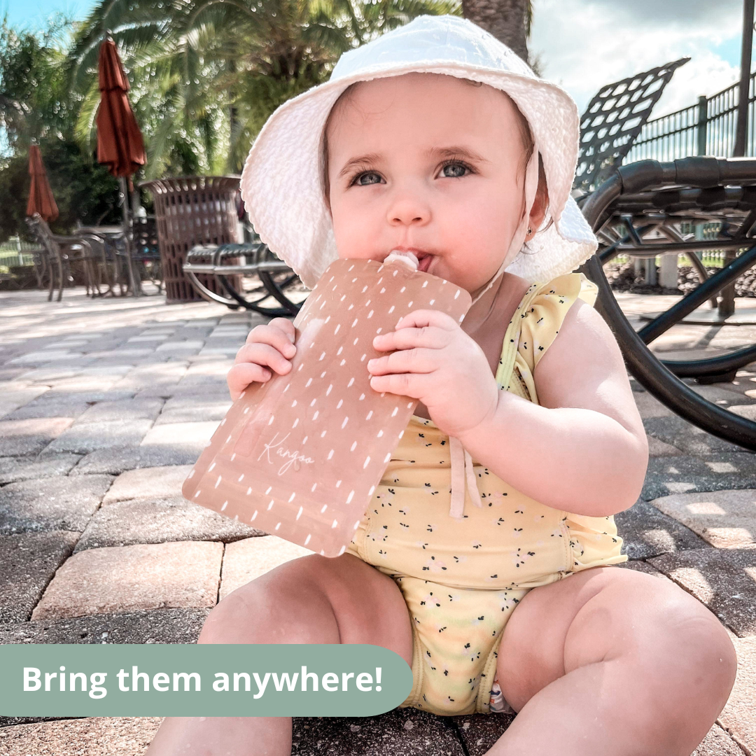 Kangoo et cie - Wholesale Food Storage Wrap/Bag - Reusable Baby Food Pouches – Refillable Squeeze Pouch (6x)5