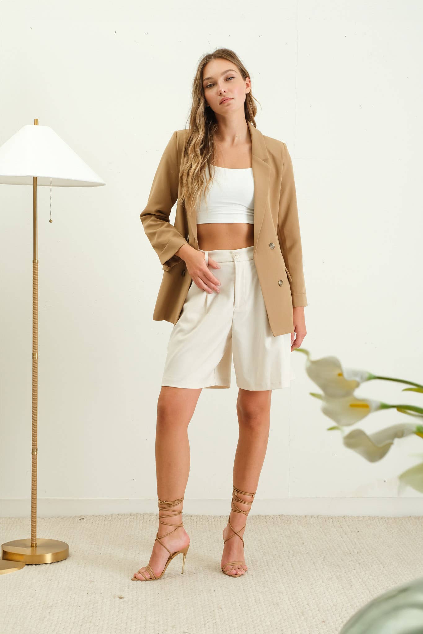 The Workshop Studio - Wholesale Blazer - Women's - SOLID FOLDED SLEEVE BLAZER19