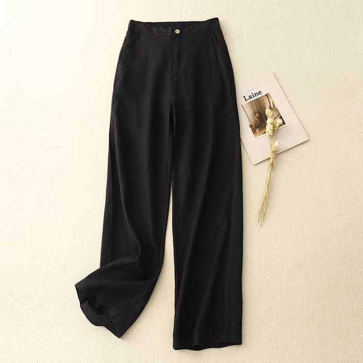 Whisper Mint - Wholesale Pants - Women's - trousers fashionable loose cotton linen pants