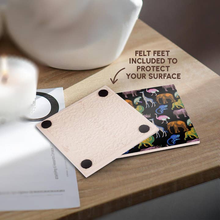 3dRose - Wholesale Coasters - 3dRose, Colorful Wild Animals Pattern, Coaster3