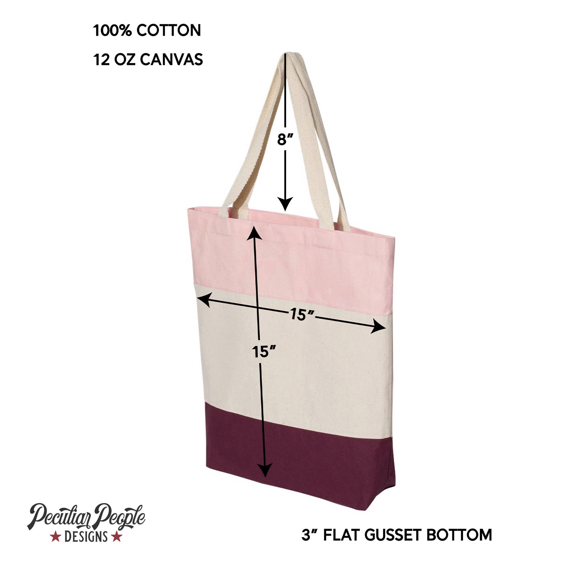 Peculiar People Designs - Wholesale Tote Bag - Women's - One Side Custom Printed Tri-Color Tote Bags3