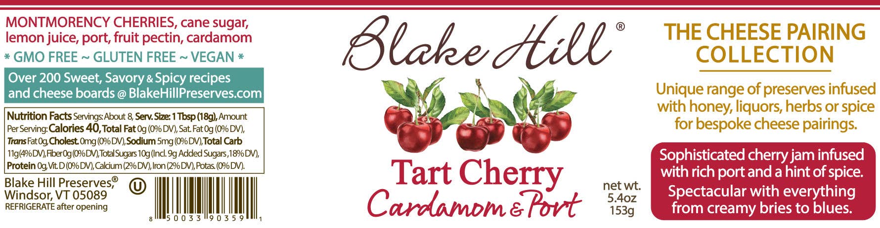 Blake Hill Preserves - Wholesale Jam/Jelly - NEW 5oz Tart Cherry with Cardamom & Port (5.4oz)6