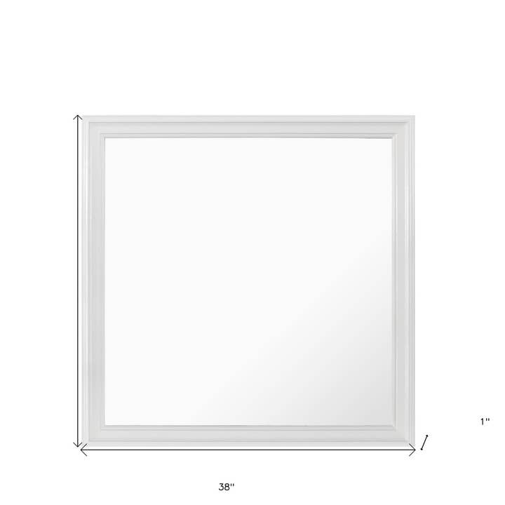 HomeRoots – wholesale Vanity mirror – 38" White Square Wood Framed Accent Mirror2