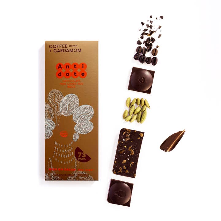 Antidote Chocolate KAKIA: COFFEE + CARDAMOM for wholesale by Antidote Chocolate
