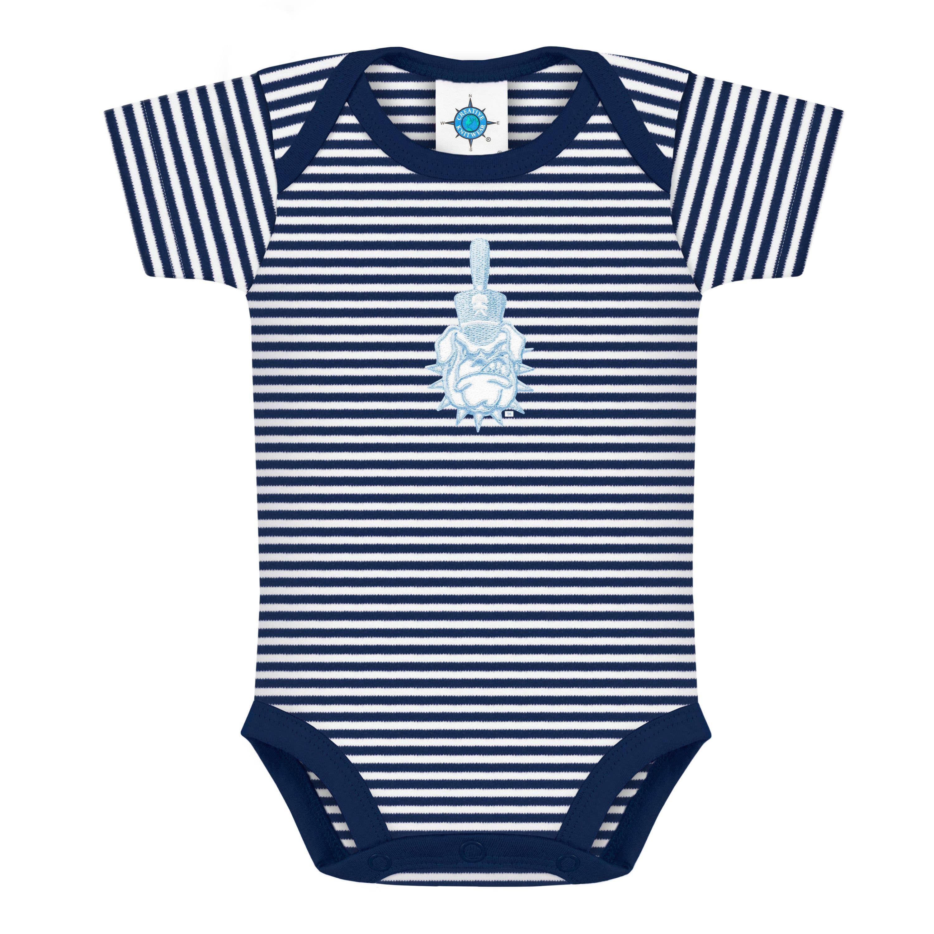 Creative Knitwear - Wholesale Bodysuit (Non-Footed) - Baby - The Citadel Bulldogs Striped Infant Bodysuit 1