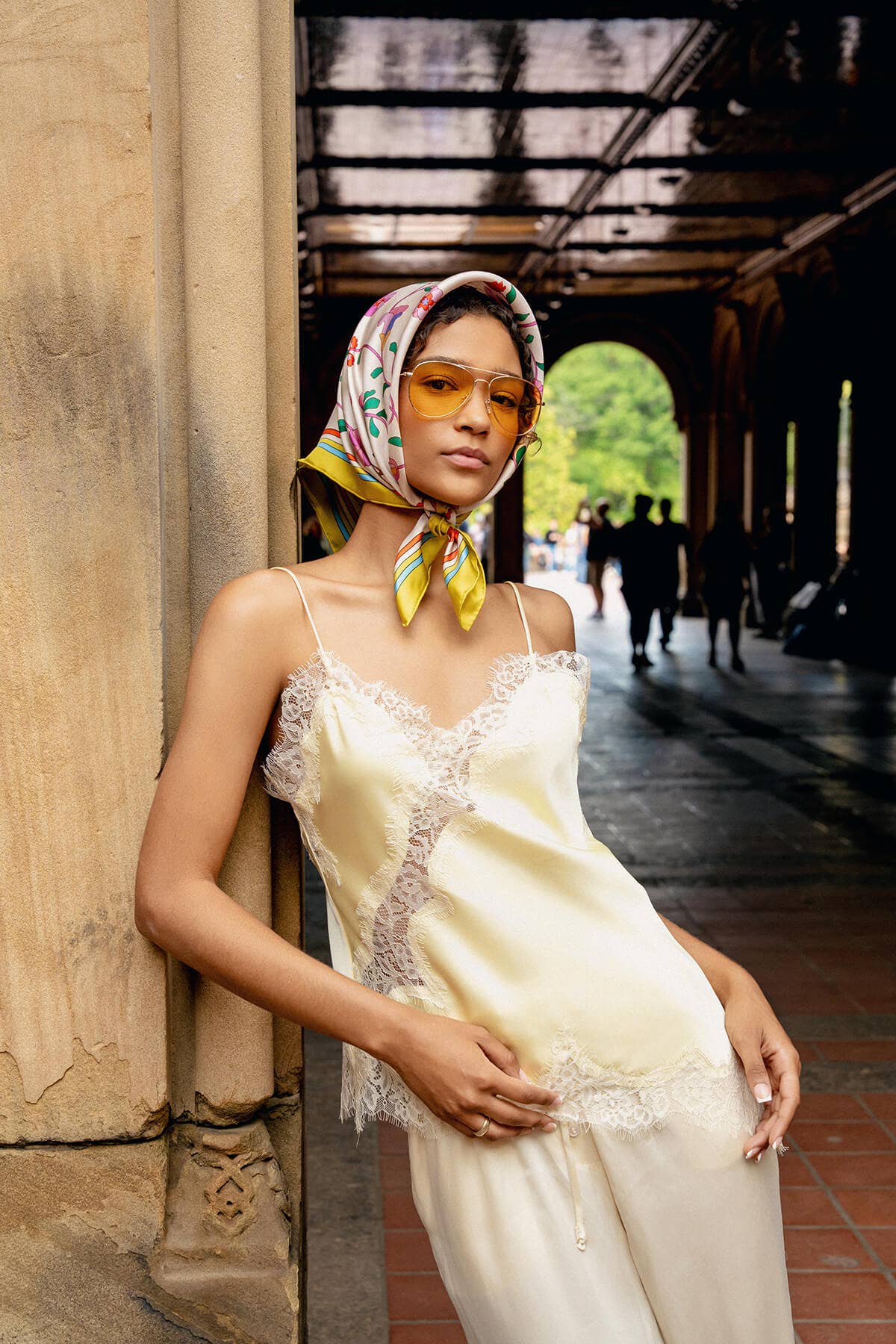 Jessie Zhao New York – wholesale Scarf – Women's – Limoncello Jardin Double Sided Silk Scarf2