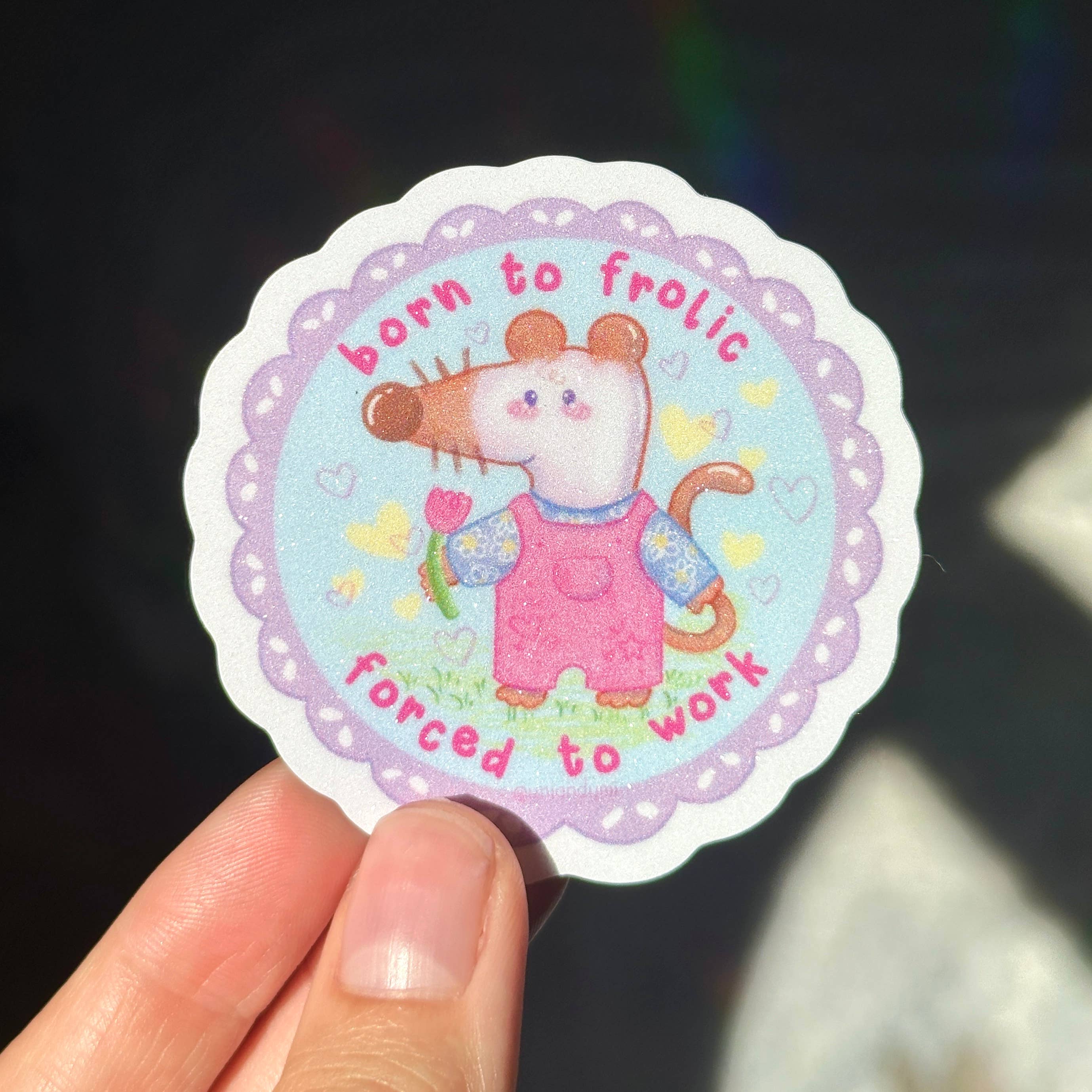 Uni & Umi - Wholesale Sticker - “Born to Frolic Forced to Work” Sticker | Funny Sticker 1