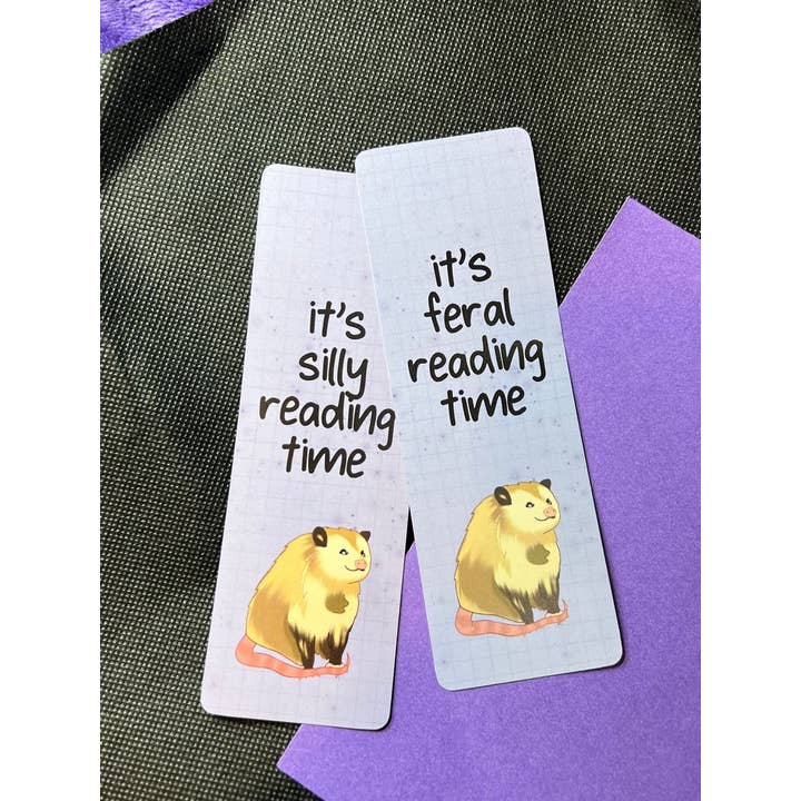 Reading Time Possum Bookmark | Silly Possum Lover Gift for wholesale by ChaoticPossumDesigns