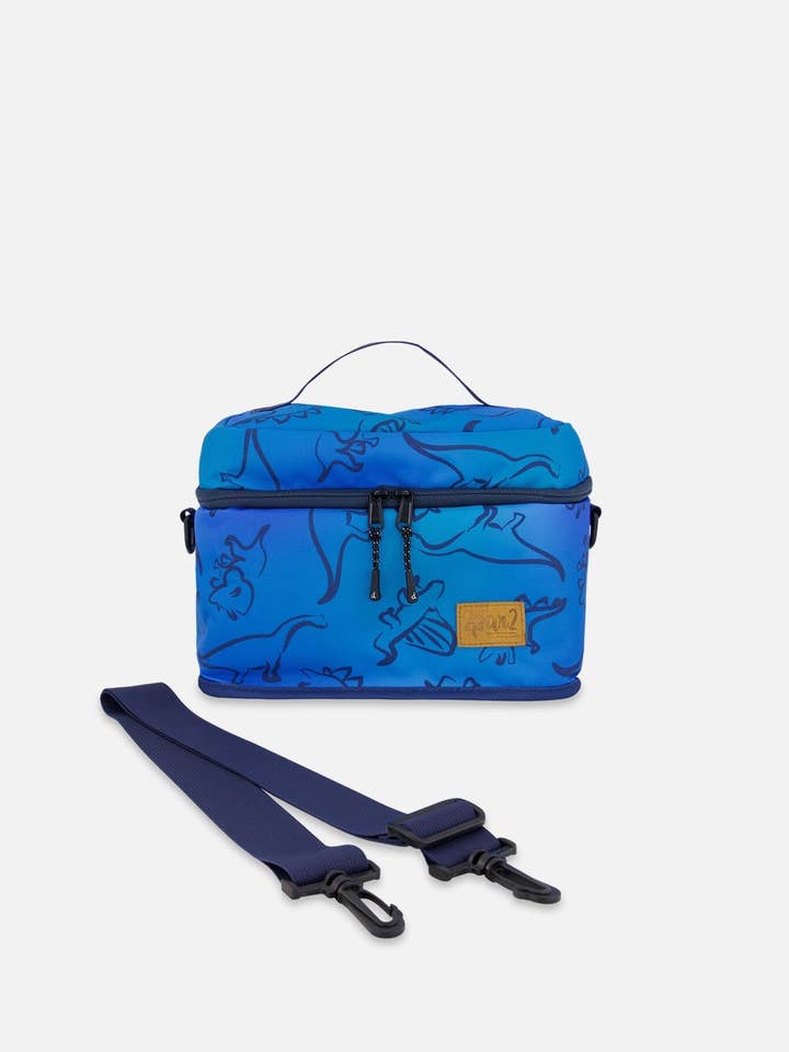 Caixa de Almoço Azul com Estampa de Dinossauro em Gradiente por atacado de Deux par Deux