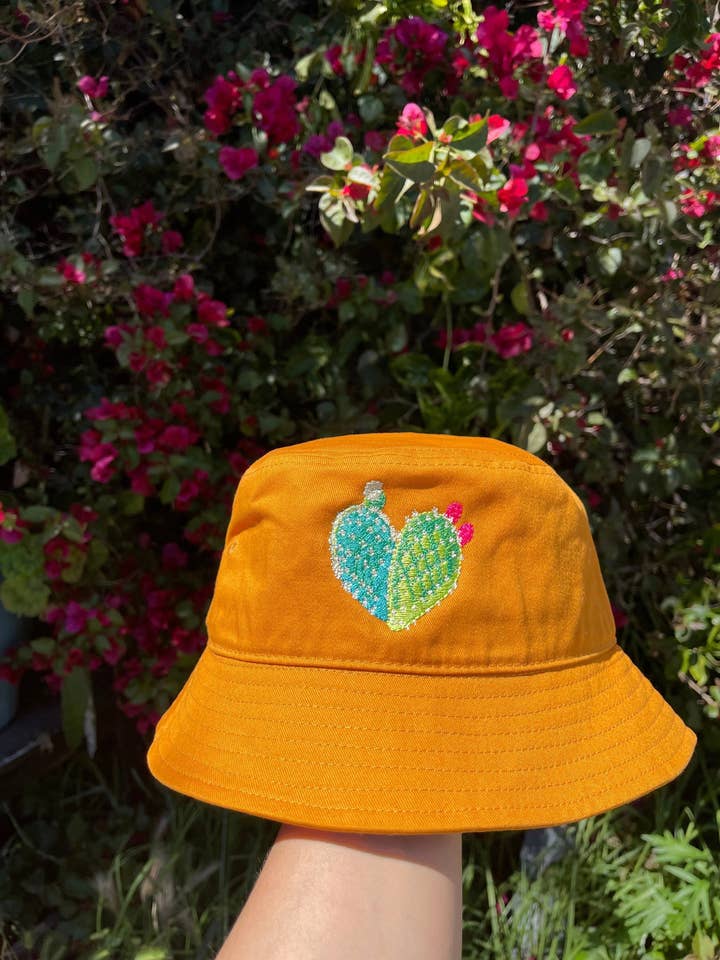Embroidered Cactus Bucket Hat for wholesale by The LA Garden