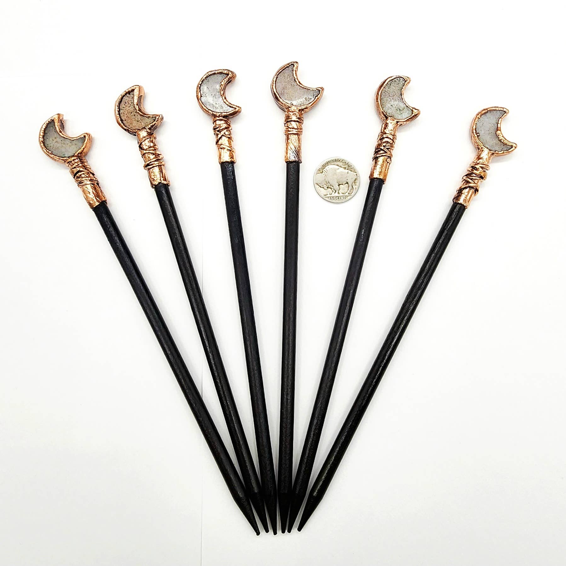 MergingMetals - Wholesale Meditatie benodigdheden - Roze Amethist Halve Maan Haar Toverstaf2