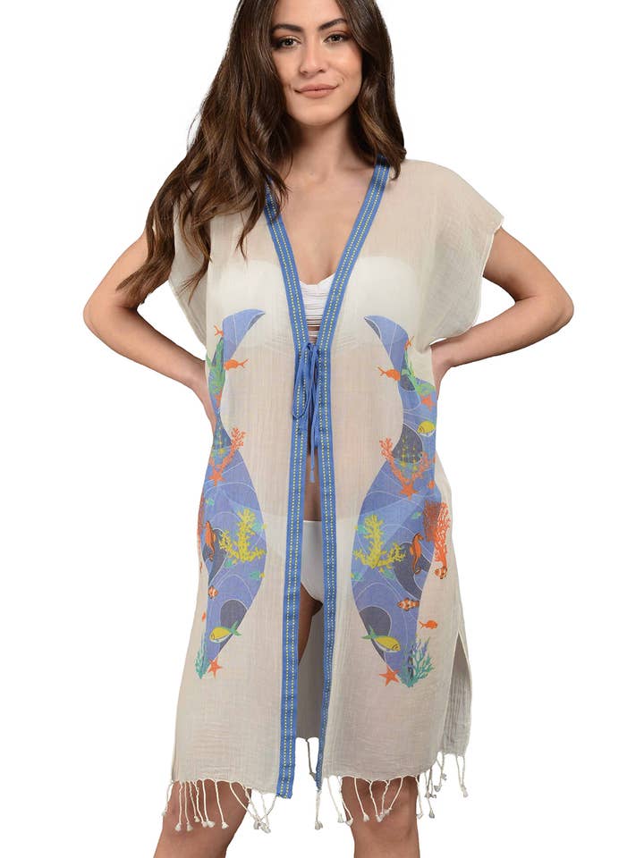 Grupo Marinho de Algodão Kimono por atacado de Dosimira