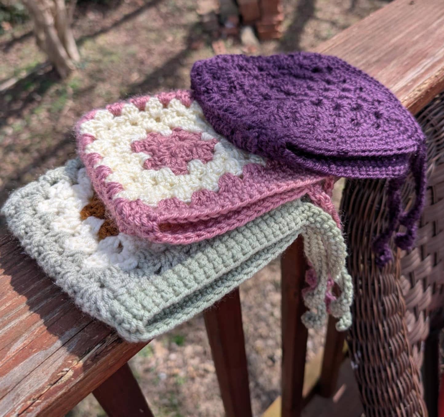 The Yarn Lilly - Wholesale Beanie - Kids - Handmade Crochet Granny Square Newborn Bonnet2