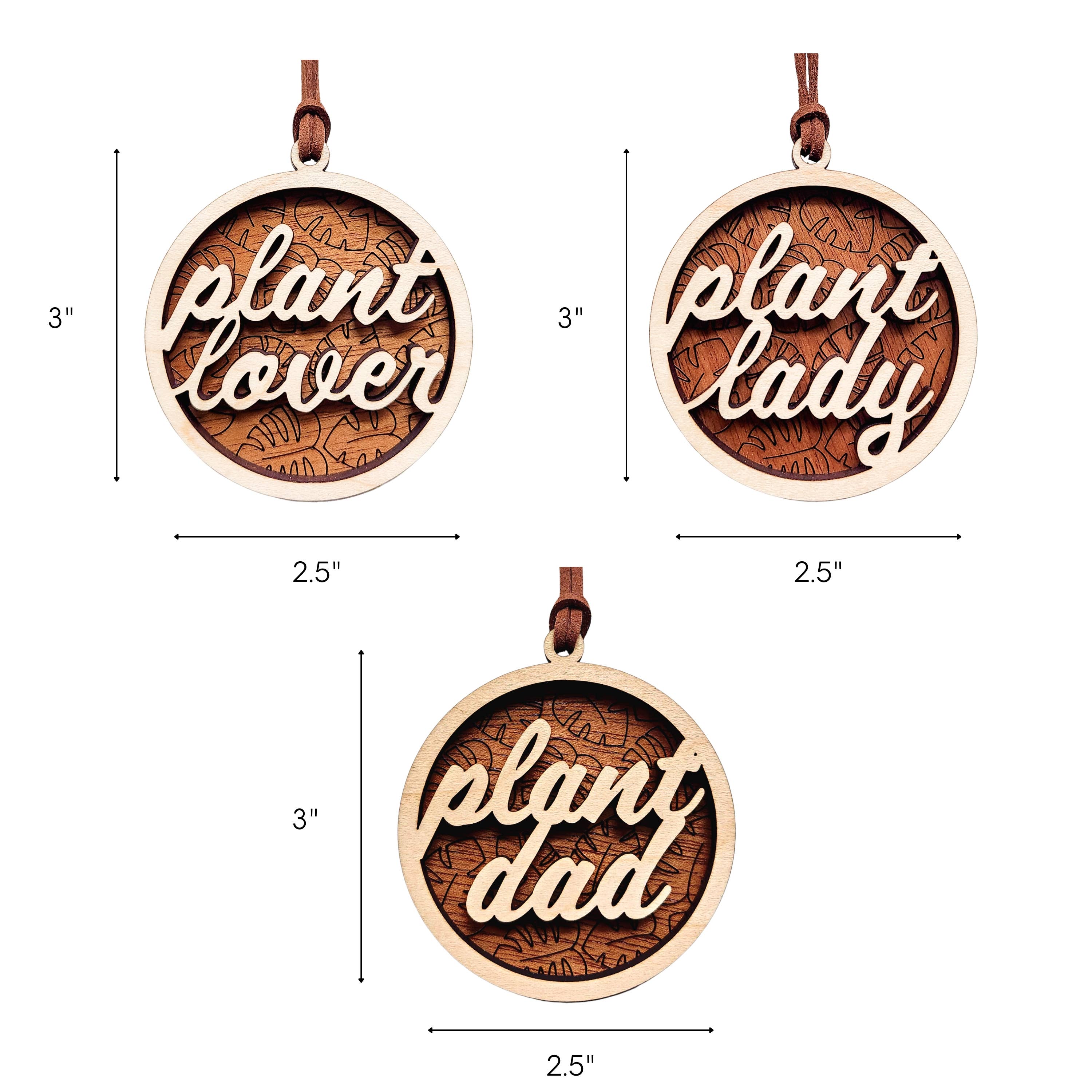 Leaf & Node - Vente Objets de décoration - Décoration de Noël Plant Lady, Lover, Dad, en bois stratifié10