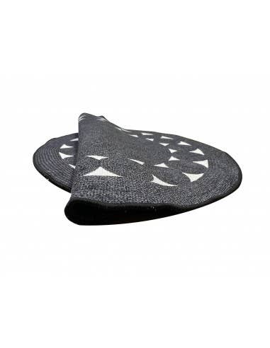 Mani Textile - Wholesale Area Rug - LEYLIM Round Black/White Rug4