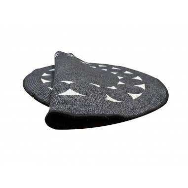 Mani Textile - Wholesale Area Rug - LEYLIM Round Black/White Rug4