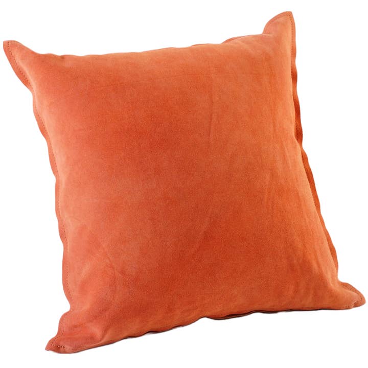 Kussen Leather Suede Coral 20"X20" *Alleen overtrek* voor wholesale door Luzia Leather Home Collection
