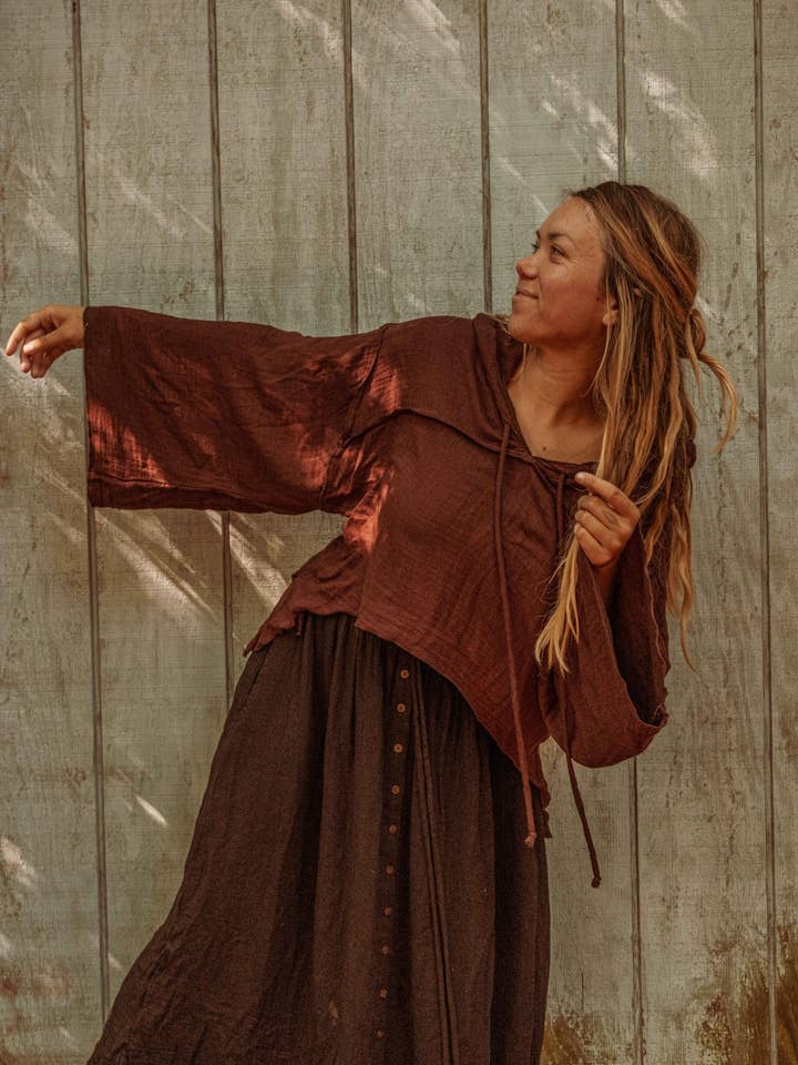 Gardenbelle Shop - Wholesale Hoodie - Unisex - Boho Organic Cotton Bamboo Crop Hoodie, Beachy Witchy Style