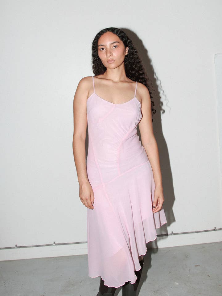 Vestido de Seda Alpina em Blush por atacado de KkCo