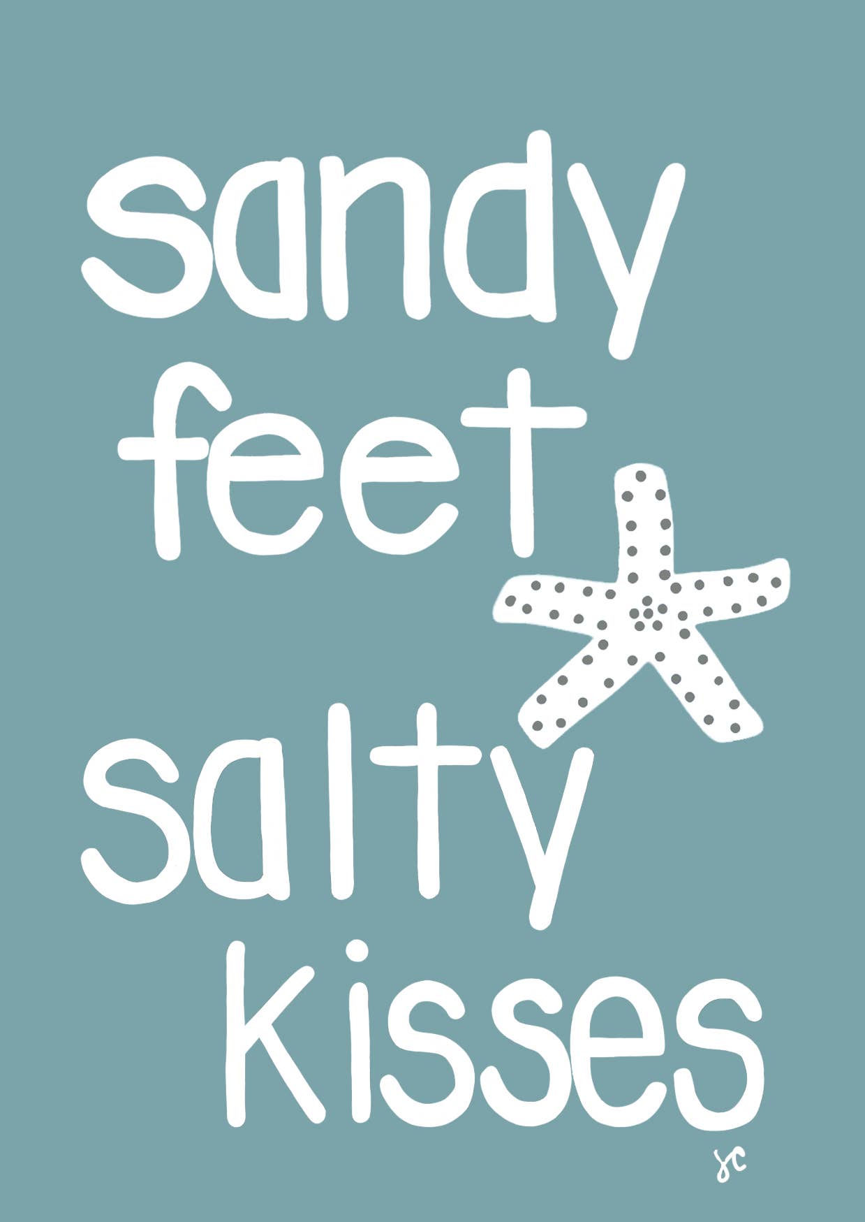 Citrus Daisy - Vendita all'ingrosso Biglietti di auguri generici - Carta Piedi Sabbiosi Baci Salati1