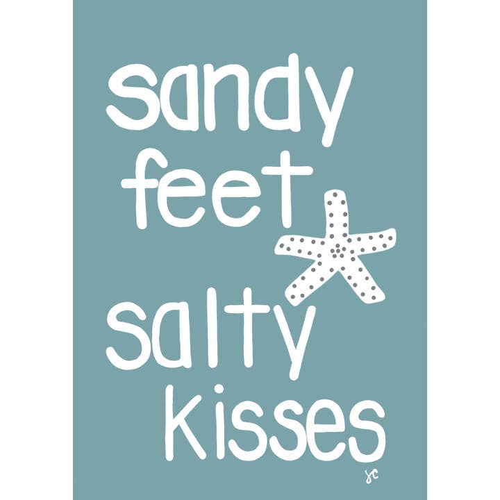 Citrus Daisy - Vendita all'ingrosso Biglietti di auguri generici - Carta Piedi Sabbiosi Baci Salati1