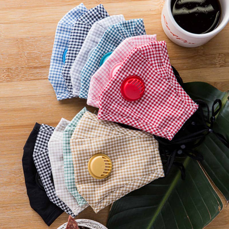 Leto Accessories - Wholesale Protective Face Mask/Shield - Checkered Mask With Colored Filter14