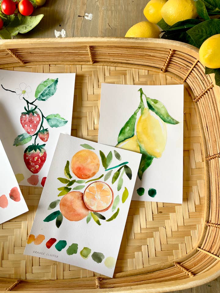 Summer Market 4 Paintable 5 X 7 Mixed Media Paper Prints for wholesale by Jennifer Rizzo Design Company