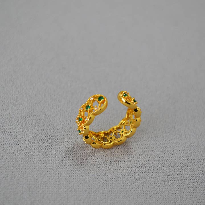 Revelari - Wholesale Multi-Stone Ring - Gold and Green Gemstone Ring2