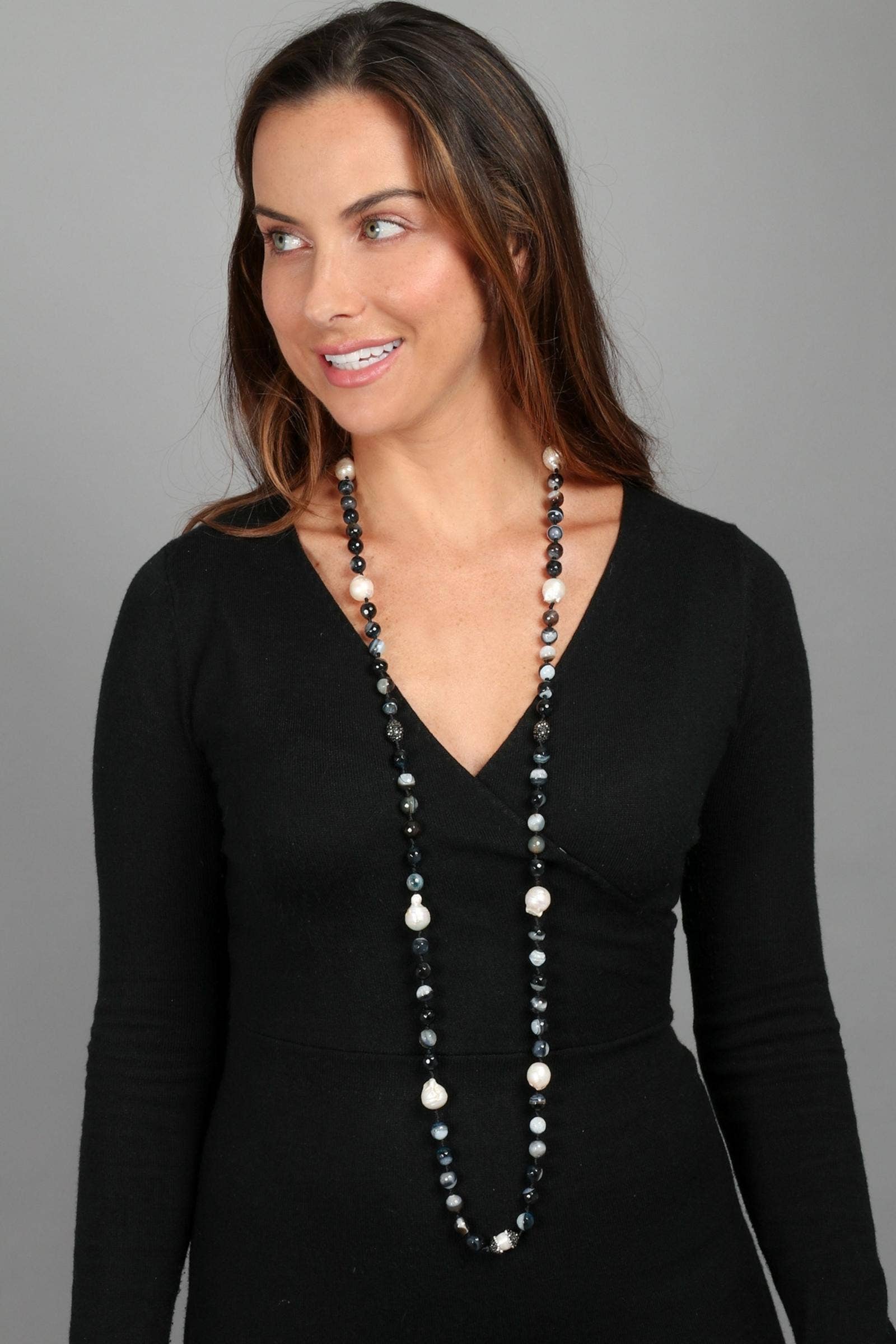 SAACHI - Wholesale Beaded/Pearl Necklace - Tahitian Long Beaded Pearl Necklace7