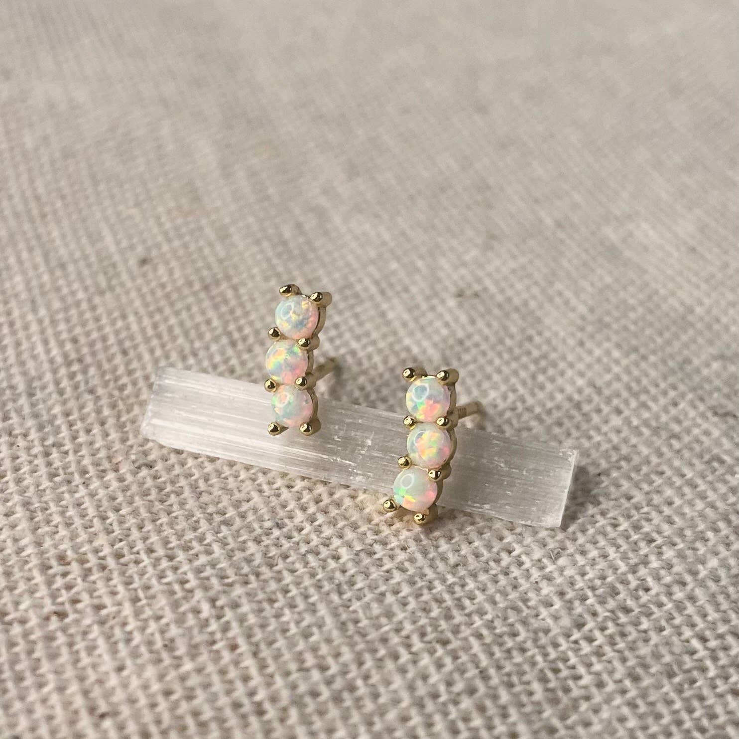 Elysium Jewelry - Wholesale Stud/Post Earrings - Triple Opal Studs