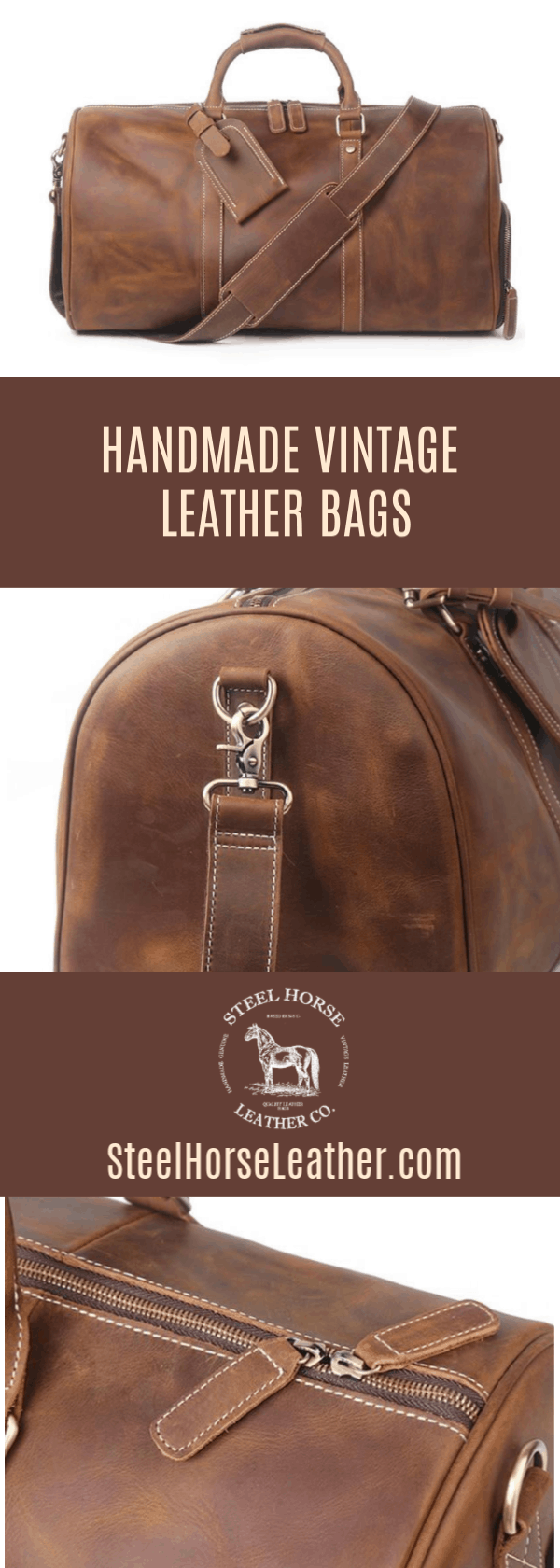Steel Horse Leather - Wholesale Weekender Bag - Unisex - The Dagny Weekender | Large Leather Duffle Bag18