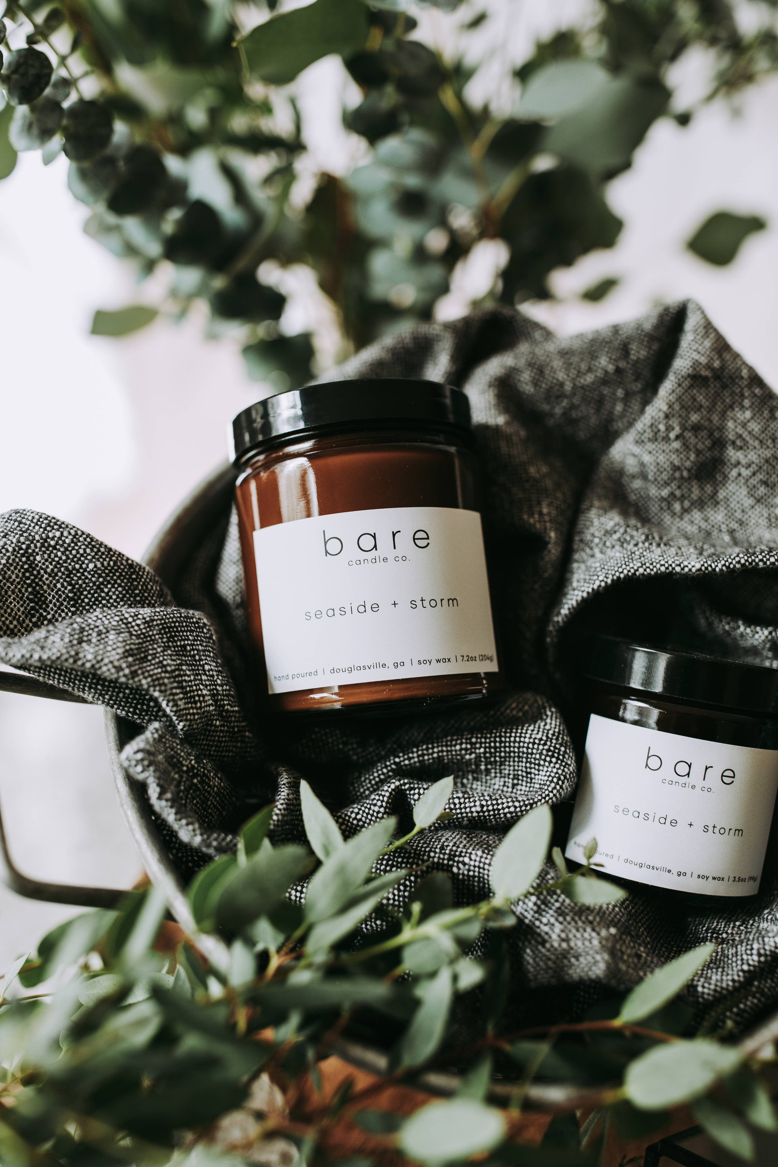 Bare Candle Company - Wholesale Jar/Filled Candle - Seaside + Storm Soy Candle 7.2oz1