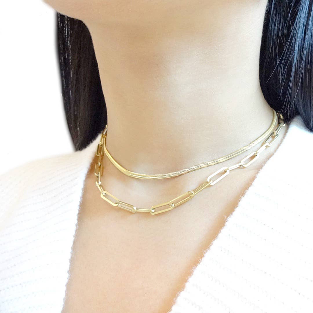 KIKICHIC - Wholesale Link & Chain Necklace - Medium Thick Paper Clip Choker Necklace1
