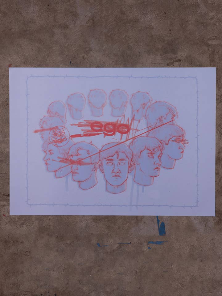 „Hvad er egoet godt?“ Storformat plakat for engroshandel hos Daytime Friends