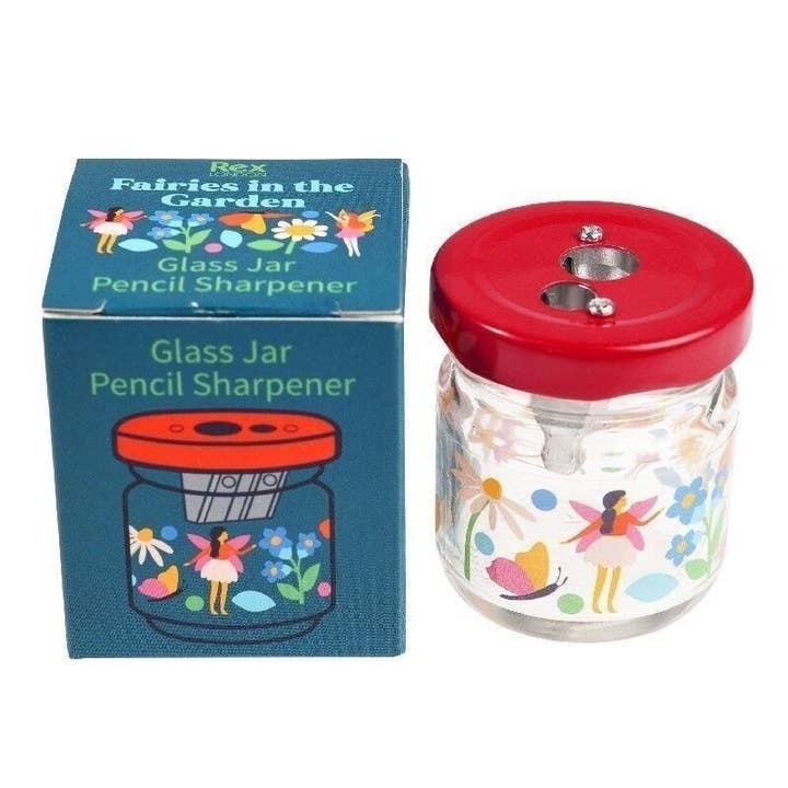 Glass Jar Pencil Sharpener - Fairies In The Garden for wholesale by Rex B2B - UK