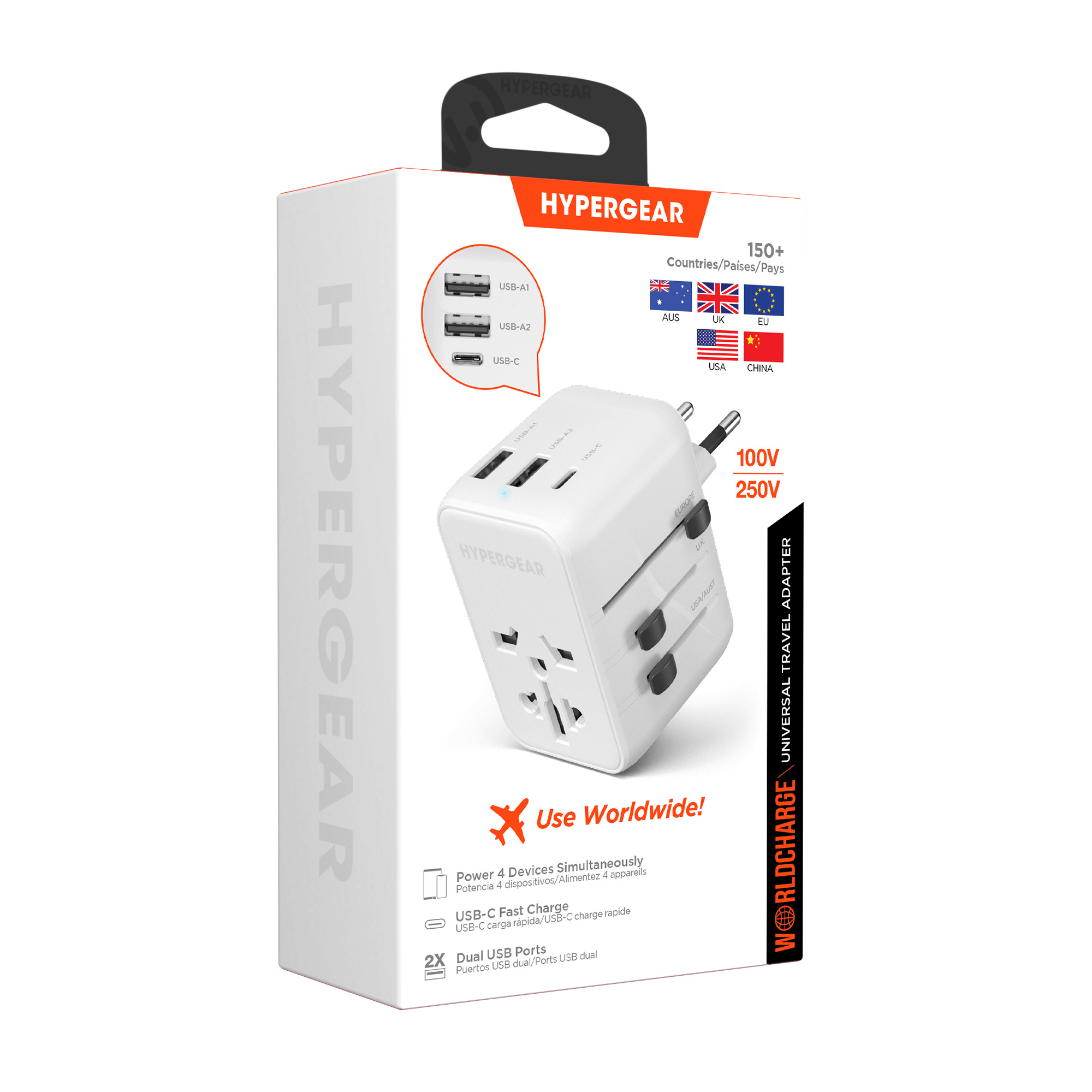 JupiterGear Home – wholesale Strömadapter – HyperGear WorldCharge Universell Reseadapter med USB-C20