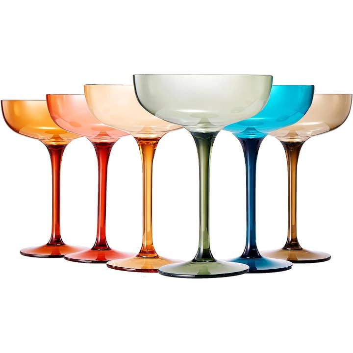 Verres à margarita incassables en plastique acrylique coloré 445 ml pour la vente par The Wine Savant / Khen Glassware