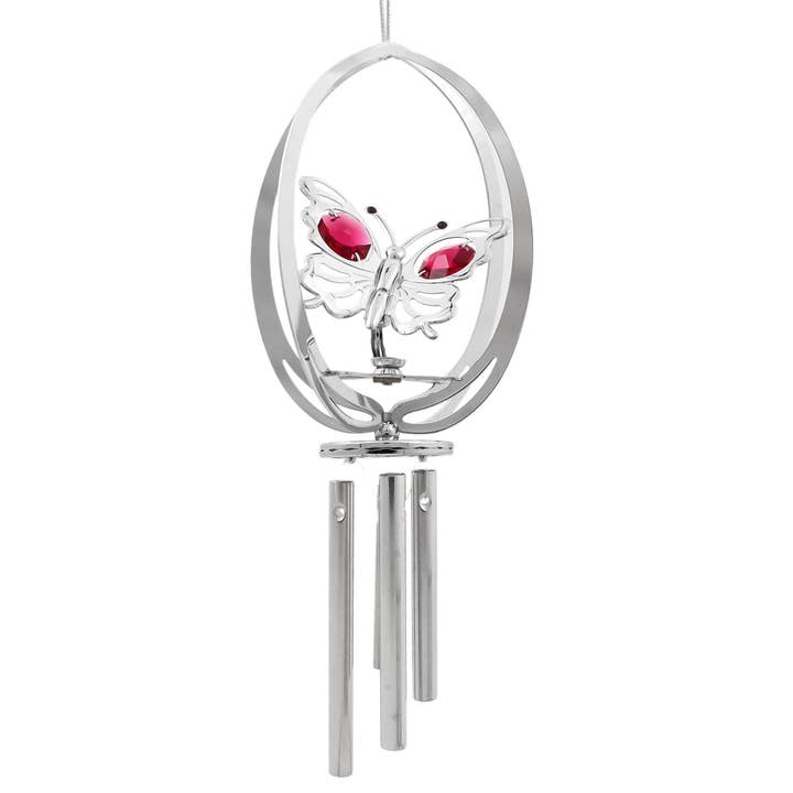 Butterfly in Ellipse Wind Chime for wholesale by Mascot International, Inc.